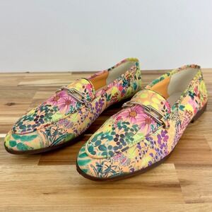 Franco Sarto Floral Fabric Loafers Women's Size 10M Colorful Slip On Shoes‎